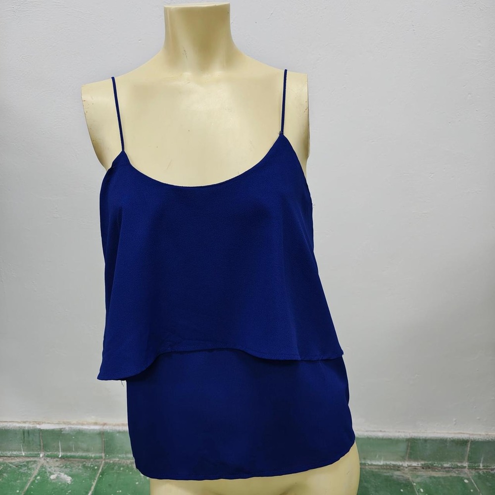Paper Crane Royal Blue Layered Cami Top Adjustable Straps Medium